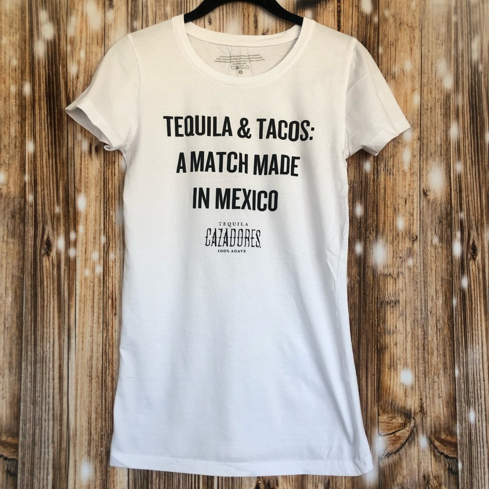Tequila Cazadores Short Sleeve Fitted White Tee